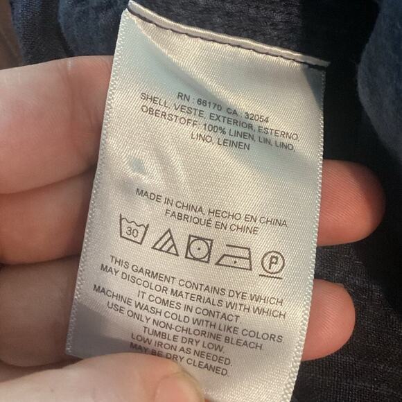 Anthropologie Womens Linen Pants Size XS Cargo Navy Blue Beachy Jogger Summer - Picture 11 of 12